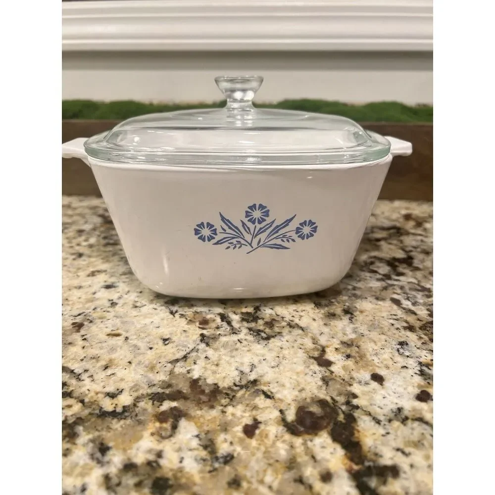 Corning‎ Ware Blue Cornflower P-1 3/4 B .1 3/4 QT Casserole/ ORIGINAL P-7-C Lid